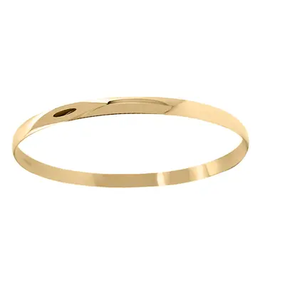 Jewelco London Ladies Solid 9ct Yellow Gold D-Shape 5mm Bangle Bracelet - JBG062