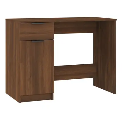 (Brown oak) vidaXL Desk Engineered Wood Home Office Computer Table Study Writing Desk