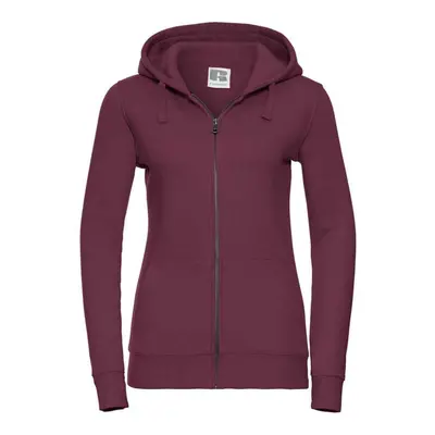 (S, Burgundy) Russell Womens/Ladies Authentic Full Zip Hoodie