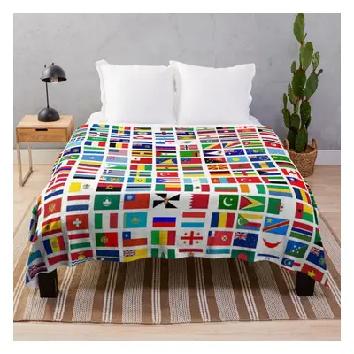 Fleece Throw Blanket Flags of the world for Sofa Couch Kids x Inches