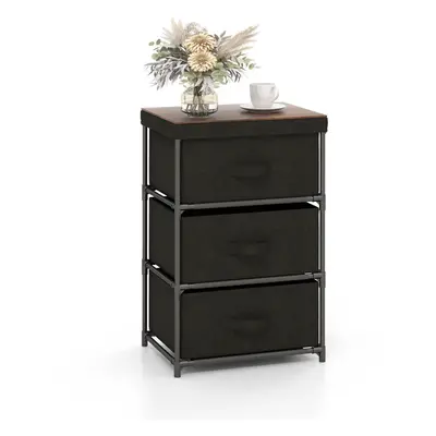 3-Tier Chests of Drawers Nightstand Organizer Fabric Dresser w/Drawers