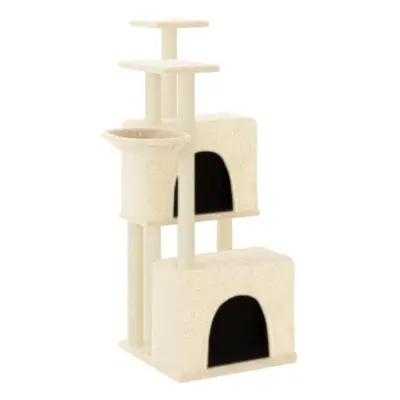 (cream) vidaXL Cat Tree Cat Tower with Sisal Scratching Posts Cat Cando Light Grey