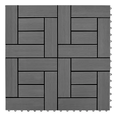 vidaXL 11x WPC Decking Tiles Grey 30x30cm Garden Bathroom Flooring Carpet