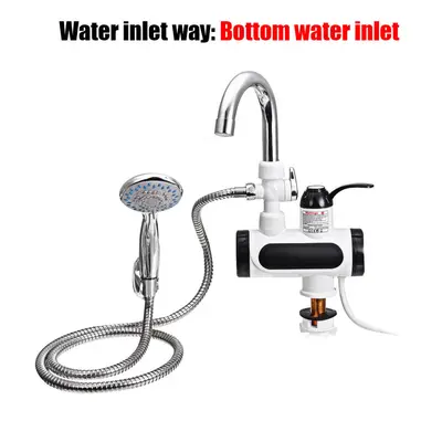 (Side water inlet) 3000W Temperature Display Instant Hot Water Tap Tankless Electric Faucet Kitc