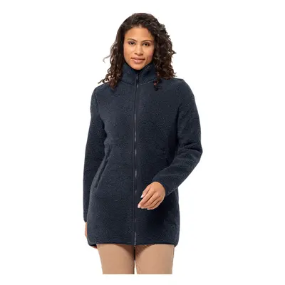 (S, Night Blue) Jack Wolfskin Womens High Curl Soft Feel Breathable Fleece Coat Jacket