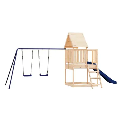 (solid pinewood) vidaXL Outdoor Playset Wooden Playground Set Kids Swing Set Solid Wood Pine