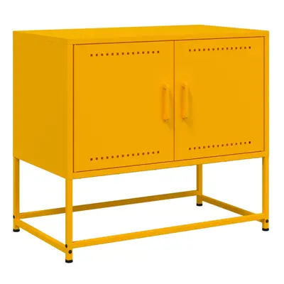 vidaXL TV Cabinet TV Stand TV Unit Entertainment Centre Mustard Yellow Steel