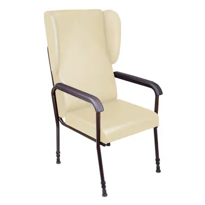 Height Adjustable High Backed Lounge Chair - Cream Upholstery - 570mm Height