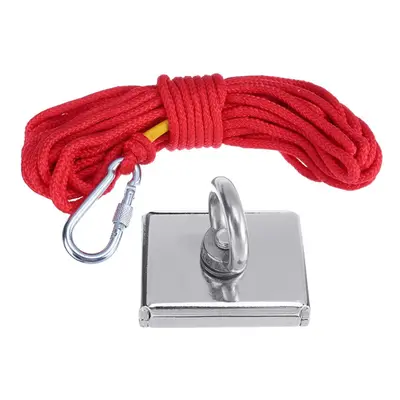 300KG D75 Super Fishing Recovery Block Magnet Eyebolt Ring Metal with 10M Rope