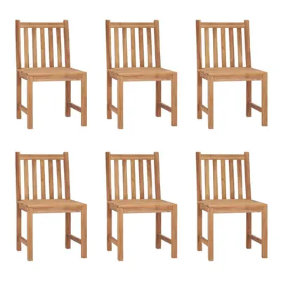 vidaXL 6x Solid Teak Wood Garden Chairs Outdoor Furniture Garden Seating