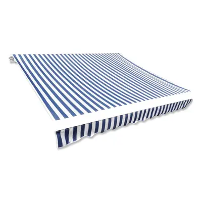 vidaXL Awning Top Sunshade Canvas Blue and White x m Retractable Awning