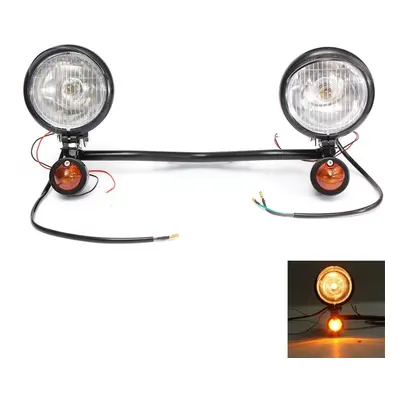 Motorcycle Spot Lightt Bar Set With Two Turn Signals For Harley Custom