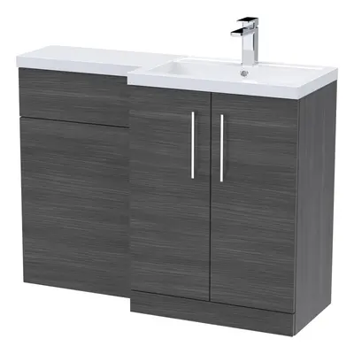 Furniture Combination Vanity Basin and WC Unit Right Hand - 1100mm x 390mm - Anthracite