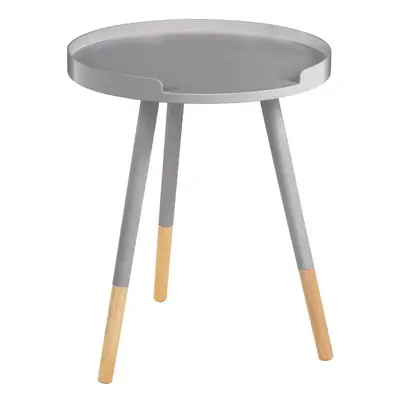 Grey and Natural Round Side Table, Wooden Side Table, Natural Wood Side Table, Contemporary Grey