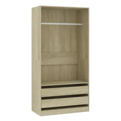 vidaXL Wardrobe Chipboard 100cm Sonoma Oak Clothing Cabinets Shelves Storage