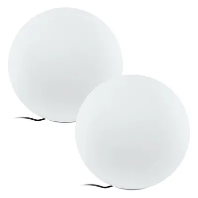 2 PACK IP65 Outdoor Garden Ball Light White Plastic 1x 40W E27 500mm Globe