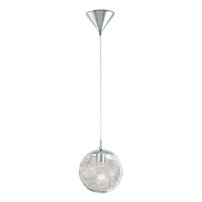 Pendant Light Colour Chrome Shade Clear Aluminium Glass Aluminium Bulb E27 1x60W