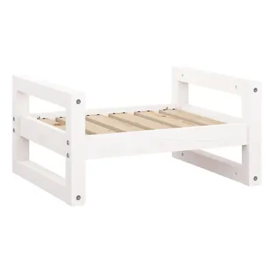 vidaXL Solid Pine Wood Dog Bed White 55.5x45.5x28 cm Wooden Pet Sofa Dog Couch