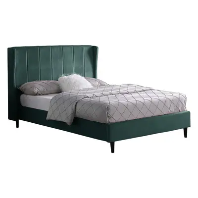 Seconique Amelia 5ft Kingsize 150cm x Low Frame Bed Green Velvet Fabric