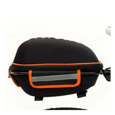 (Black+Orange) Bicycle Drop-proof Large Capacity Rack Bag Free Waterproof Cover