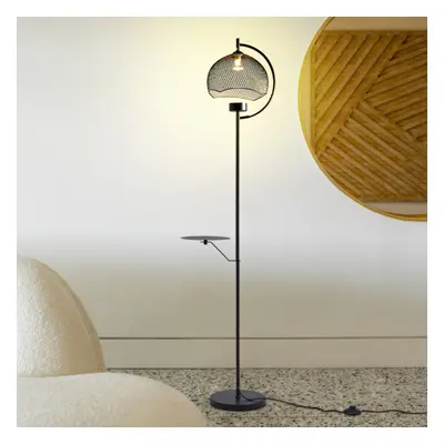 Industrial Metal 1-Light GU10 Floor Lamp with Tray