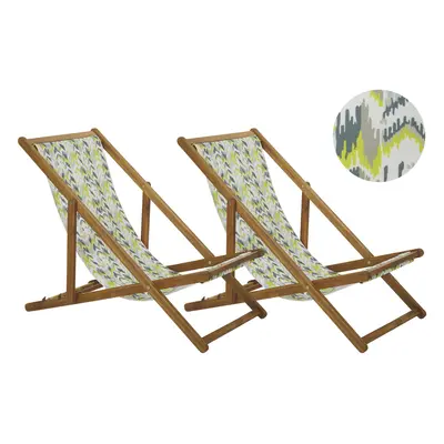 Sun Lounger Wood Light Brown ANZIO