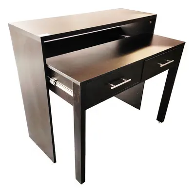 (Black) Regis Extending Console Desk with Drawers