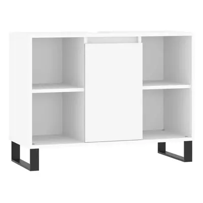 (white) vidaXL Bathroom Cabinet Vanity Unit Highboard Cupboard White Engineered Wood