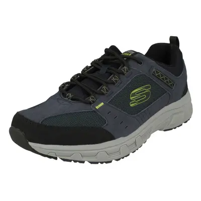 (UK 8, Navy/Lime (Blue)) Men's Skechers Lace Up Trainer Oak Canyon