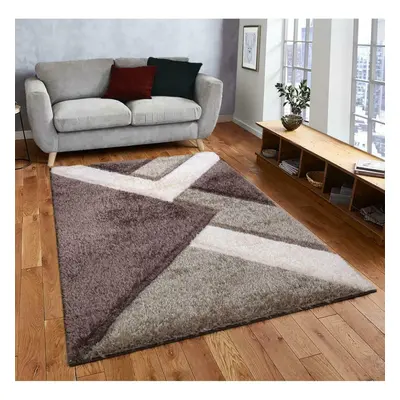 (Brown-Beige, x cm ) Modern Shaggy Hallway Runner Living Room NOVA Rugs