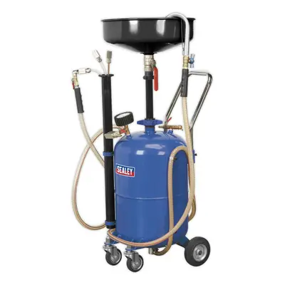 35L Mobile Oil Drainer with Air Discharge - Height Adjustable - Dipstick Probes