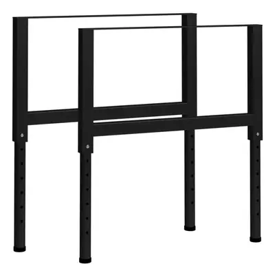 vidaXL 2x Adjustable Work Bench Frames Metal Black Furniture Work Table Leg