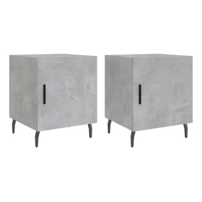 (concrete grey, pcs) vidaXL Bedside Cabinet Bedside Table Nightstand Bedstand White Engineered W