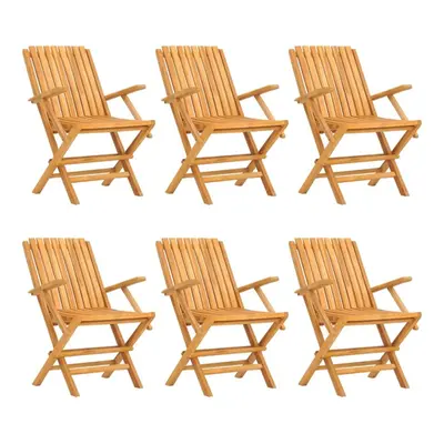 (6 pcs, with armrest) vidaXL Folding Garden Chairs Outdoor Chair Patio Wooden Chair Solid Wood T