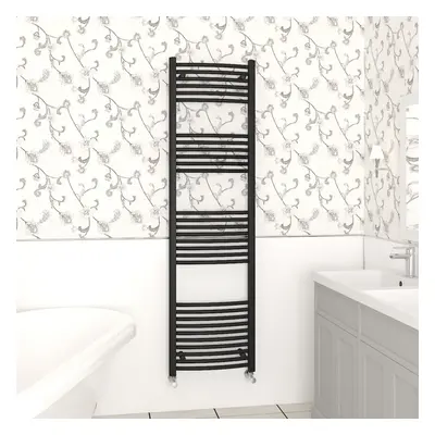 (1800x500mm, Black) NRG Curved Central Heating Towel Rail Bathroom Heated Rad Radiators Ladder W