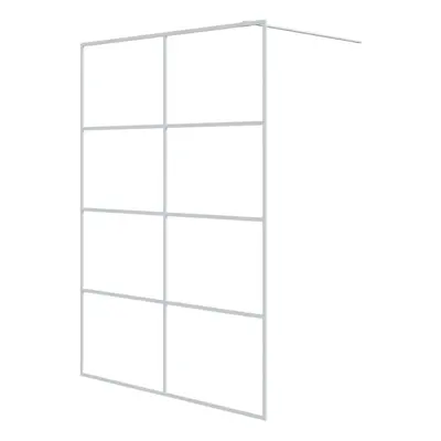 vidaXL Walk-in Shower Wall White 140x195 cm Clear ESG Glass Shower Screen