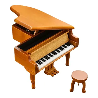 Wooden Mechanical Classical Grand Piano Music Box Collectible Gift Movement Hobbies Fashion Acce