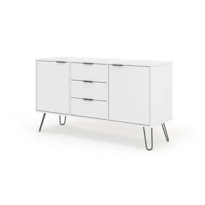 White Sideboard Cupboard With Doors, Drawers Living Room Storage Furniture