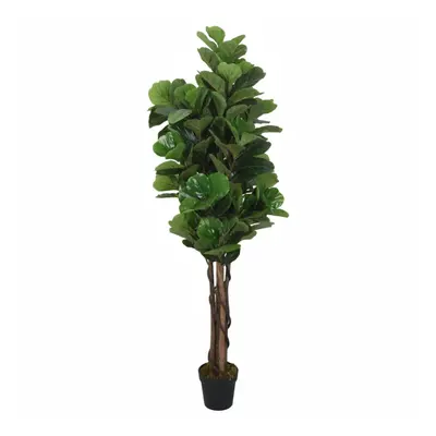 (180 cm) vidaXL Artificial Fiddle Leaf Fig Tree Artificial Fake Plant Leaves Green