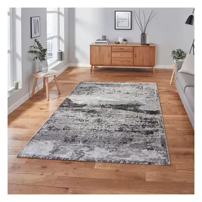 Think Rugs Craft Abstract Textured Rug, Grey, x Cm