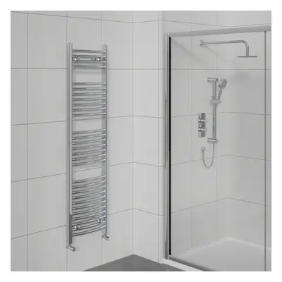 WarmeHaus Curved Bathroom Heated Towel Rail Warmer Radiator Central Heating Chrome - 1500x450mm