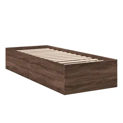 (brown oak, x cm/ cm) vidaXL Bed Frame Bed Base Sonoma Oak 75x190 cm Small Single Engineered Woo