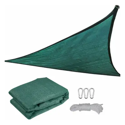 (Green) 3.94x3.94x3.94 inches Sun Shade Triangle UV Block Canopy Outdoor Facility Garden Tent Aw