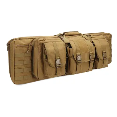 (Brown) 36inch Tactical Camouflage Fishing Tackle Camping Bag Multifunctional Storage Bag Double