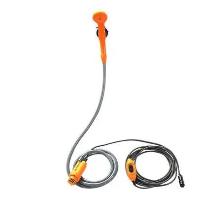 (Orange) Camping Shower 12V Electric Outdoor Kit