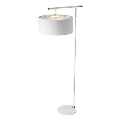 Floor Lamp Shade Silver Metallic Lining White/Polished Nickel LED E27 60W