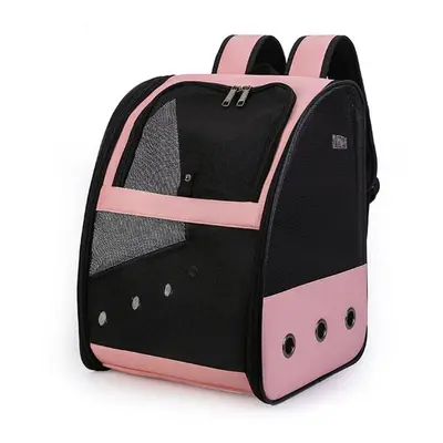 (Pink) Bird Parrot Carrier Breathable Travel Cage Carrying Backpack Pet Shoulder Bag