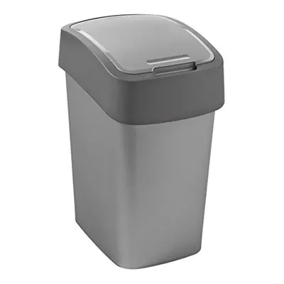 Bin + Lid, Silver, Grey, 25L