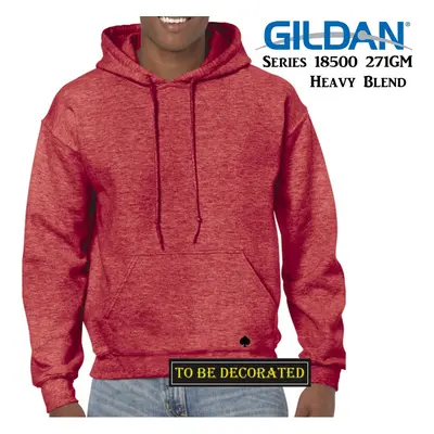 (L) Gildan Heather Sport Scarlet Red Hoodie Heavy Blend Hooded Sweat Men