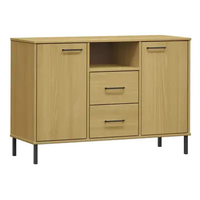 (brown) vidaXL Solid Wood Sideboard with Metal Legs OSLO Home Furniture Multi Colours